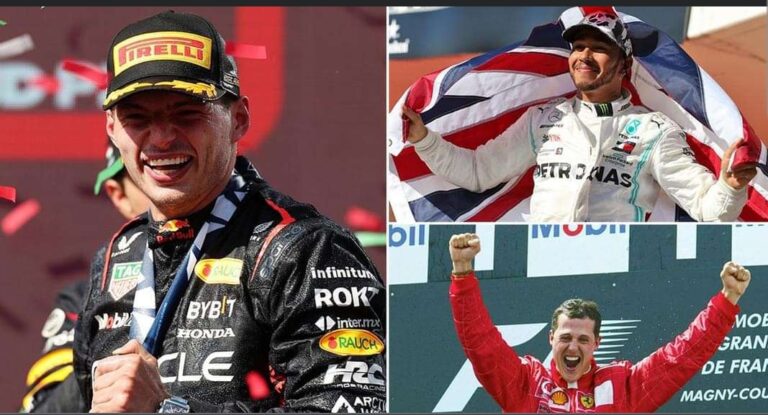 Where Max Verstappen ranks for F1 titles alongside Lewis Hamilton and Michael Schumacher