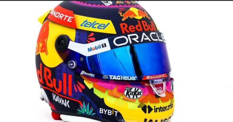 Perez gets support in his home race with specially designed helmet