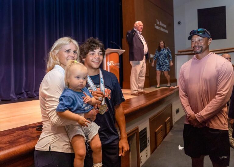 Photos: Tiger Woods, Elin Nordegren on hand to watch Charlie Woods get his state championship ring