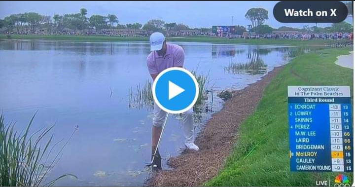 RORY MCILROY SUFFERS MELTDOWN IN THE WATER AT COGNIZANT CLASSIC