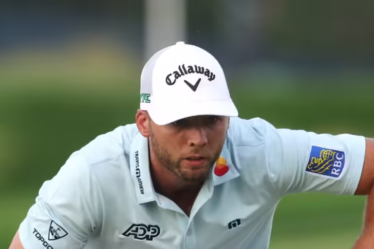 Watch: Sam Burns’ immediate reaction to ‘ridiculous’ rules decision during final round of US Open.