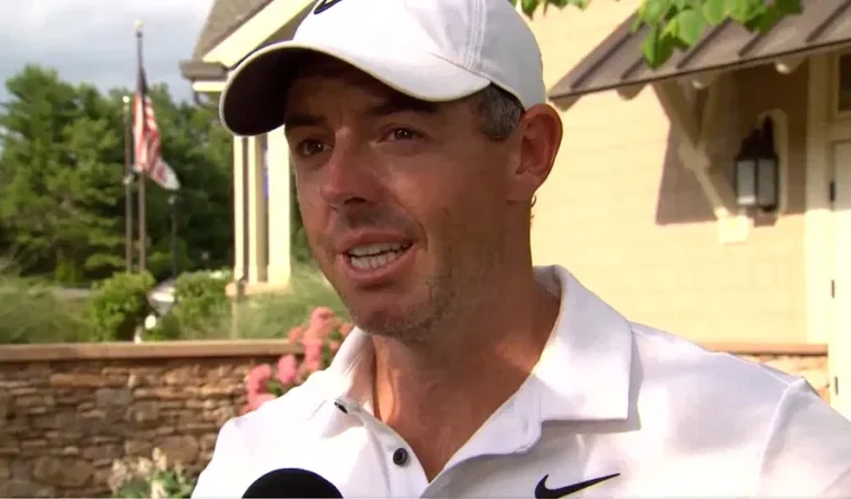 Rory McIlroy caught on camera accidentally cursing Tommy Fleetwood before PGA Tour blunder.